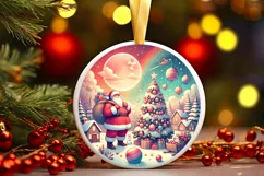 Round Christmas Ornament Sublimation|Clipart Product Image 1