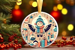 Round Christmas Ornament Sublimation|Clipart Product Image 1