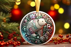 Round Christmas Ornament Sublimation|Clipart Product Image 1