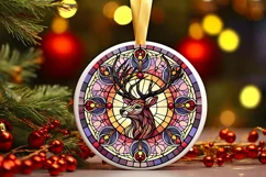 Round Christmas Ornament Sublimation|Clipart Product Image 2