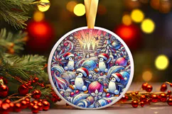 Round Christmass Ornament PNG Product Image 1