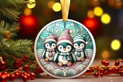 Round Christmas Ornament Sublimation|Clipart Product Image 1
