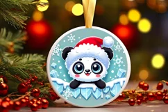 Round Christmas Ornament Sublimation|Clipart Product Image 1