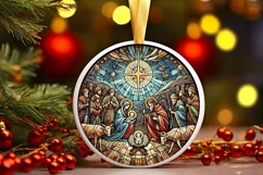 Round Christmas Ornament Sublimation|Clipart Product Image 2
