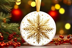 Round Christmas Ornament Sublimation|Clipart Product Image 1