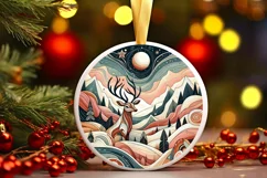 Round Christmas Ornament Sublimation|Clipart Product Image 1