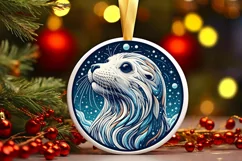 Round Christmas Ornament Sublimation|Clipart Product Image 1