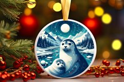 Round Christmas Ornament Sublimation|Clipart Product Image 1