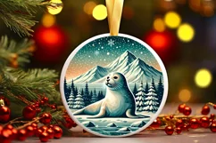 Round Christmas Ornament Sublimation|Clipart Product Image 1