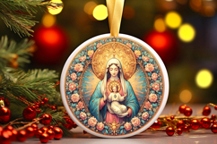 Round Christmass Ornament PNG Product Image 1