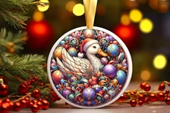 Round Christmas Ornament Sublimation|Clipart Product Image 1