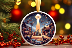 Round Christmass Ornament PNG Product Image 1
