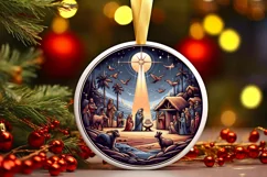 Round Christmas Ornament Sublimation|Clipart Product Image 1