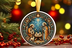 Round Christmas Ornament Sublimation|Clipart Product Image 1