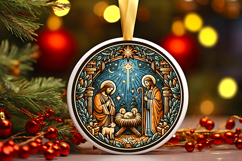 Round Christmass Ornament PNG Product Image 1