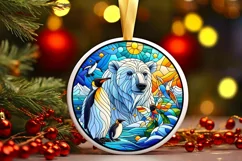Round Christmas Ornament Sublimation|Clipart Product Image 1