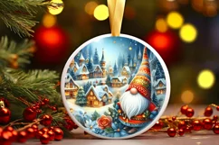 Round Christmas Ornament Sublimation|Clipart Product Image 1
