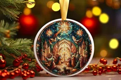 Round Christmas Ornament Sublimation|Clipart Product Image 1