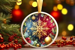 Round Christmas Ornament Sublimation|Clipart Product Image 1