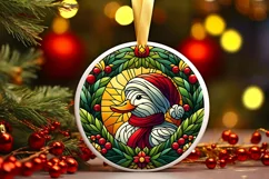 Round Christmas Ornament Sublimation|Clipart Product Image 1