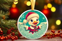 Round Christmas Ornament Sublimation|Clipart Product Image 1