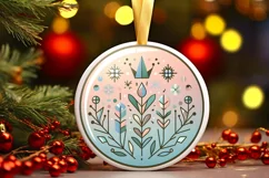 Round Christmas Ornament Sublimation|Clipart Product Image 1