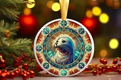 Round Christmas Ornament Sublimation|Clipart Product Image 2