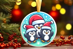 Round Christmas Ornament Sublimation|Clipart Product Image 1