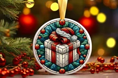 Round Christmas Ornament Sublimation|Clipart Product Image 1