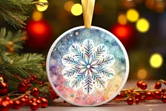 Round Christmas Ornament Sublimation|Clipart Product Image 1