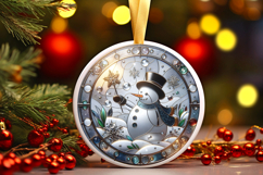 Round Christmass Ornament PNG Product Image 1