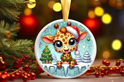 Round Christmas Ornament Sublimation|Clipart Product Image 2