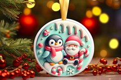 Round Christmas Ornament Sublimation|Clipart Product Image 1