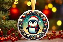 Round Christmas Ornament Sublimation|Clipart Product Image 2