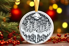 Round Christmas Ornament Sublimation|Clipart Product Image 2