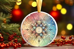 Round Christmas Ornament Sublimation|Clipart Product Image 2
