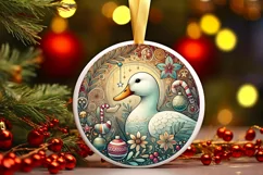 Round Christmas Ornament Sublimation|Clipart Product Image 1