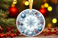 Round Christmas Ornament Sublimation|Clipart Product Image 1