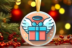 Round Christmas Ornament Sublimation|Clipart Product Image 1