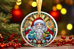 Round Christmas Ornament Sublimation|Clipart Product Image 1