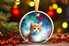 Christmas Cat Ornament Sublimation PNG Product Image 3