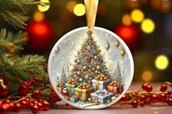 Round Christmas Ornament Sublimation|Clipart Product Image 2