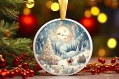 Round Christmas Ornament Sublimation|Clipart Product Image 1