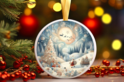 Round Christmass Ornament PNG Product Image 1