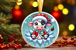 Round Christmas Ornament Sublimation|Clipart Product Image 2