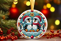 Round Christmas Ornament Sublimation|Clipart Product Image 1
