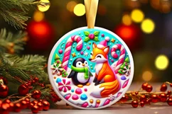 Round Christmas Ornament Sublimation|Clipart Product Image 1