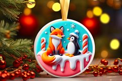 Round Christmas Ornament Sublimation|Clipart Product Image 1