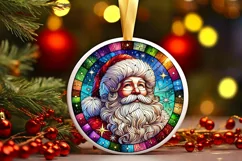 Round Christmas Ornament Sublimation|Clipart Product Image 2