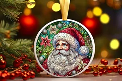 Round Christmas Ornament Sublimation|Clipart Product Image 2